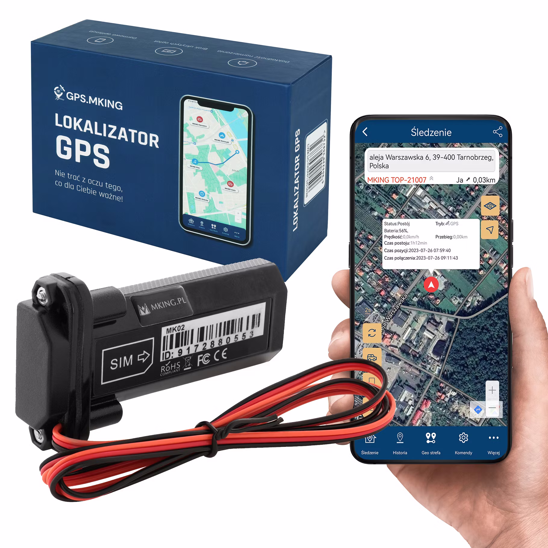 Lokalizator GPS wodoodporny do auta, motocykla i łodzi z alarmem MK02